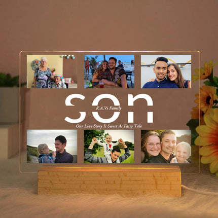 Custom Photo Text 3D Acrylic Lamp For Mom Dad Gift by zapcart