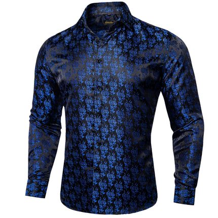 HenanChoice Mens Jacquard Paisley Shirt Long Sleeve Luxury by zapcart
