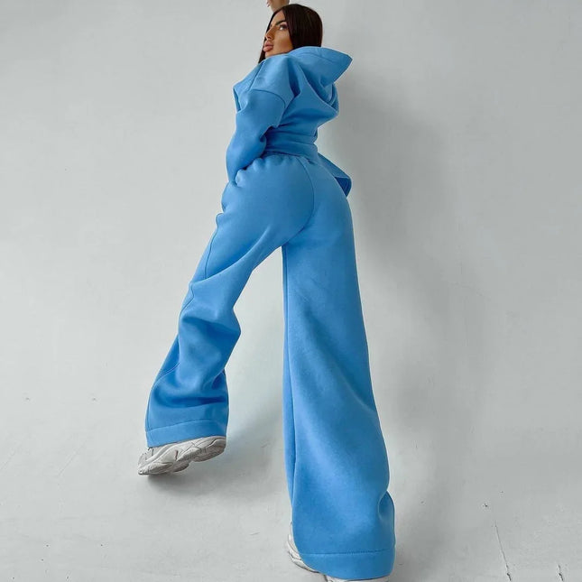 Kalenmos Women Hooded Tracksuit Set Two Piece Comfort by zapcart