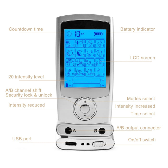 OPSLEA Tens Unit EMS Muscle Stimulator 16 Modes Home Use by zapcart