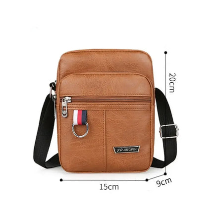 CN Men PU Leather Messenger Bag Waterproof Large Capacity by zapcart