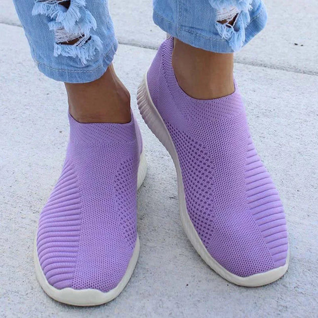 Women's Slip On Sneakers Breathable Comfort Casual White by zapcart