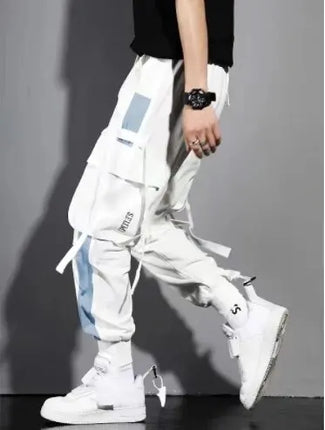 Book Panda Men Cargo Overalls Sweatpants Drawstring Comfort by zapcart
