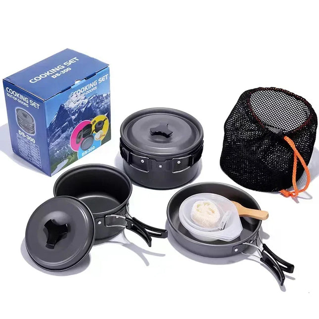 Camping Cookware Set With Utensils For Campers Picnic by zapcart