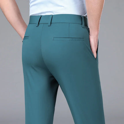 Scarlett Queen Mens New Ice Silk Stretch Office Suit Pants by zapcart