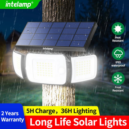 Intelamp Garden Solar Lights 3 Head 1200lm Motion Sensor by zapcart