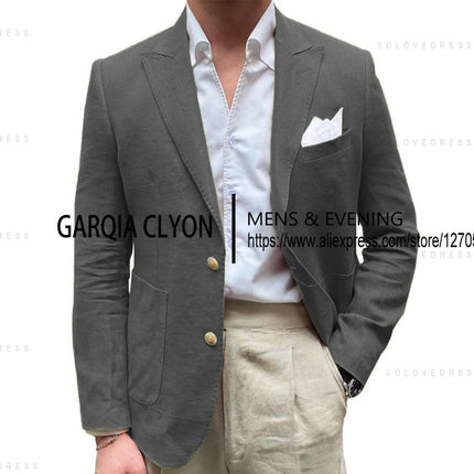 CN Jiangsu Just One Blazer Linen Suit For Men Wedding Ready by zapcart