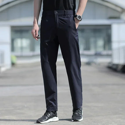 Mainkulc Ice Silk Men's Pants Elastic Waist Quick Dry by zapcart