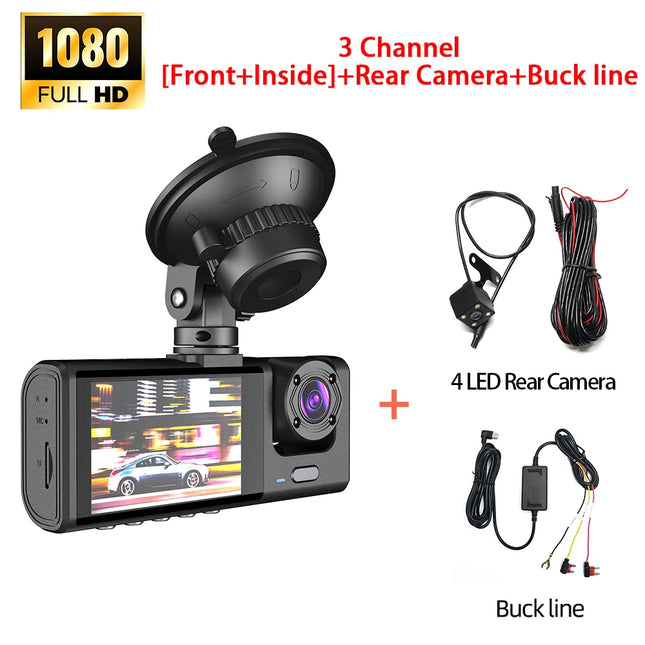 GrandNavi 3 Channel Dash Cam With WiFi App For Cars by zapcart