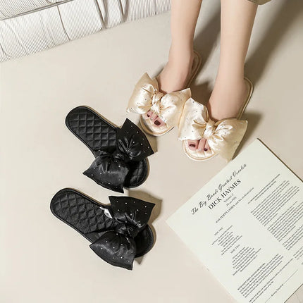 Bride Wedding Slippers Women Peep Toe Silk Bow Comfort by zapcart
