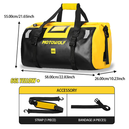 Soyavision Motorcycle Waterproof Tail Bag 66L for Riders by zapcart