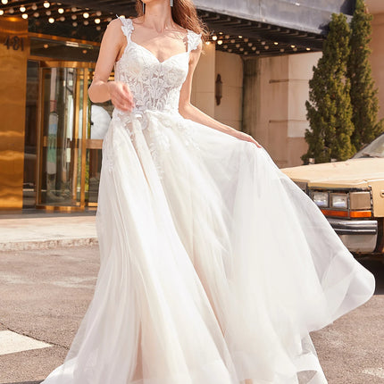 Luxury Lace Wedding Dress Illusion Top Ball Gown Bride by zapcart