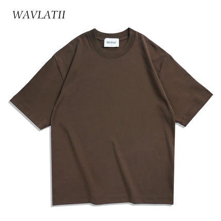 WAVLATII Oversized Summer T Shirt Unisex Casual Streetwear by zapcart