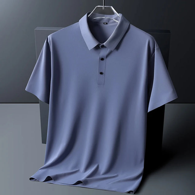 CN Fujian Men Ice Silk Polo Shirt Short Sleeve Breathable by zapcart