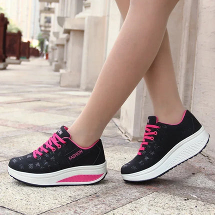 YBQJOO Women Platform Sneakers Plus Size All Day Comfort by zapcart