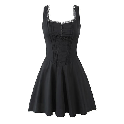 YENKYE Women Blue Elegant Party Mini Dress A Line Lace by zapcart