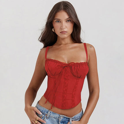 Sexy Lace Floral Corset Short Dress For Women Partywear by zapcart