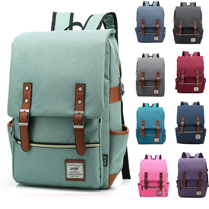 Vintage 16 inch Laptop Backpack Women Canvas Bags Men canvas Travel Leisure Backpacks Retro Casual Bag School Bags For Teenagers by zapcart