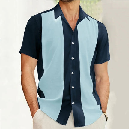 Mens Striped Hawaiian Shirt 3D Print Loose Fit CN Jiangxi by zapcart