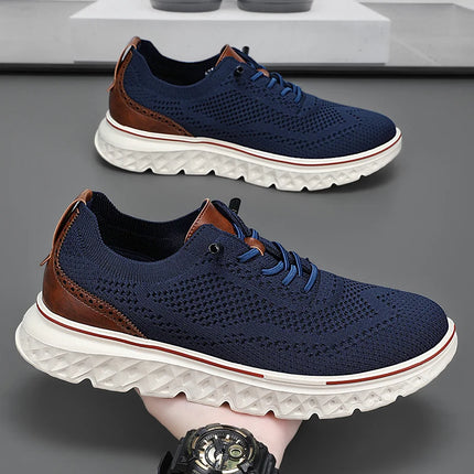 Pheron Men Mesh Breathable Casual Shoes Plus Size Wide Fit by zapcart