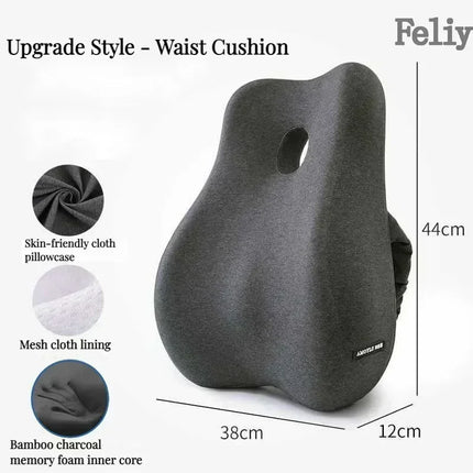 Feliy Memory Foam Office Chair Cushion Lumbar Support by zapcart