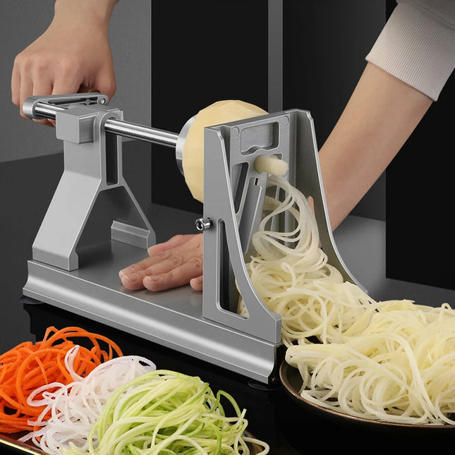 Metal Vegetable Spiralizer 3 Blades Potato Slicer Noodles and Curly Chips Maker Cabbage Carrot Grater Kitchen Accessories by zapcart