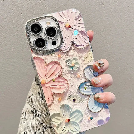 DUWUZ Luxury Glitter Flower IPhone Case 16 Pro Max Fans by zapcart
