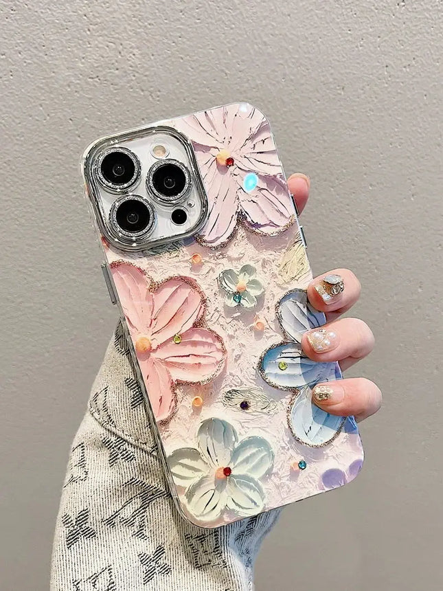 DUWUZ Luxury Glitter Flower IPhone Case 16 Pro Max Fans by zapcart