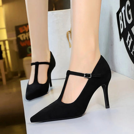 YUDX Pointed Toe High Heels For Women Premium Suede by zapcart
