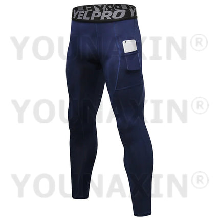 YOUNAXIN Men's Basketball Compression Pants With Pocket by zapcart