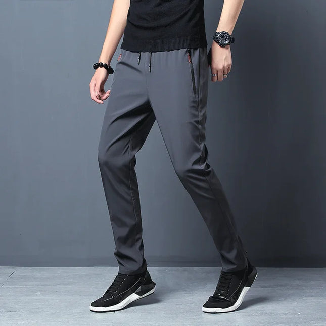 Men's Slim Fit Joggers Elastic Waist Casual Pants Jiangsu