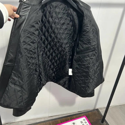 Others Mens Thick Cotton Lined Motorcycle Jacket Winter by zapcart