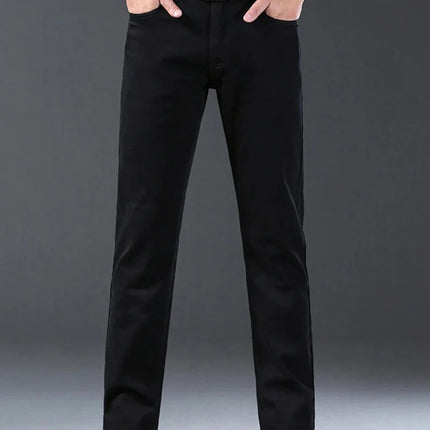 Tsingyi Men Jeans Vintage Black Straight Stretch Comfort by zapcart