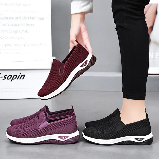 Women’s Cloth Flats Plus Size Walking Shoes Comfort by zapcart