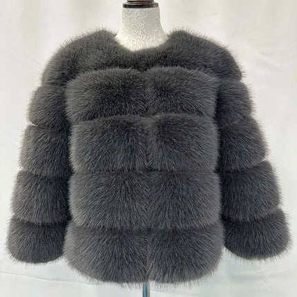 FANPUGUIZHEN Pink Faux Fur Coat For Women Warm And Elegant by zapcart