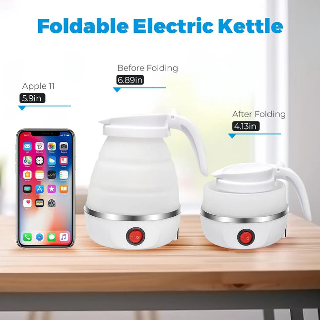 Foldable Travel Kettle 600ml Collapsible Auto Shut Off by zapcart