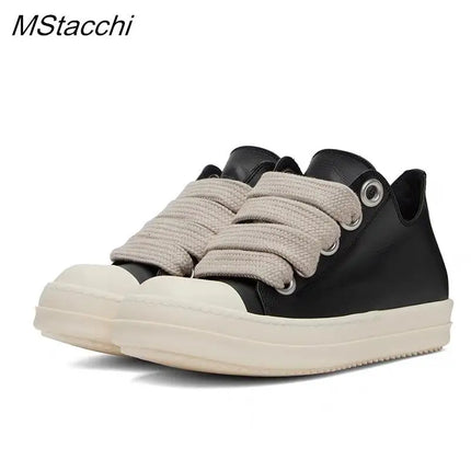 MStacchi Womens Platform Sneakers Black Leather Zipper by zapcart