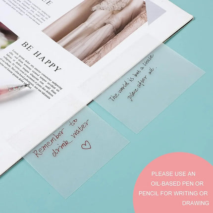 Choice Transparent Sticky Notes 150pcs Self Adhesive Study by zapcart