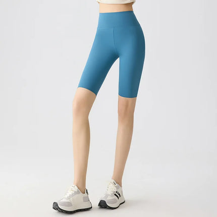 BIVIGAOS Women Biker Shorts Sharkskin Tight Knee Length by zapcart