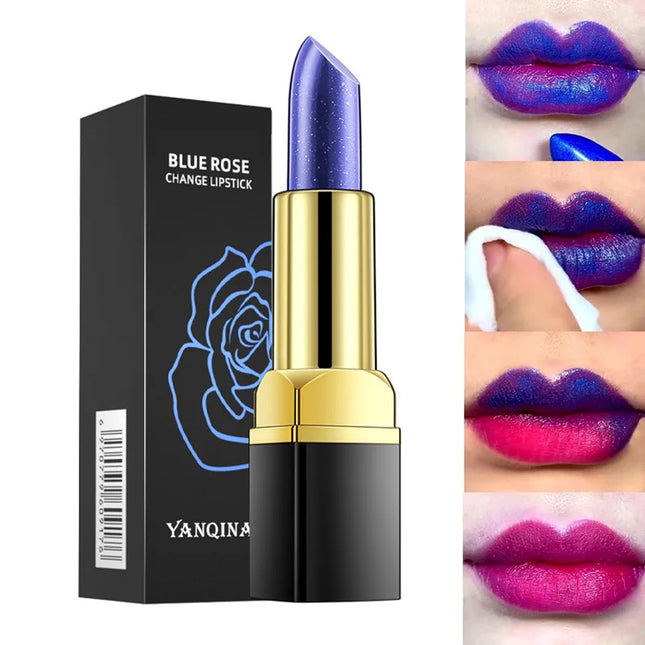 QIHENGYUE Color Change Lipstick Blue To Pink Shimmer Daily by zapcart