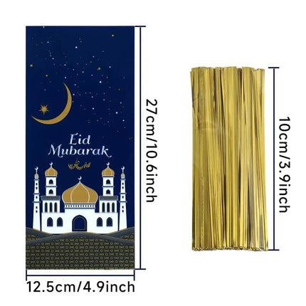Eid Mubarak Gift Cookie Bags With Straps for Ramadan Decor by zapcart