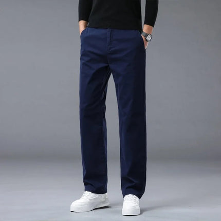 MAINKULC Mens Summer Tall Stretch Cotton Office Chino Pants by zapcart