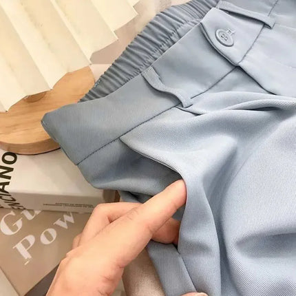 Women Harem Pants Elastic High Waist Black Office Trousers by zapcart