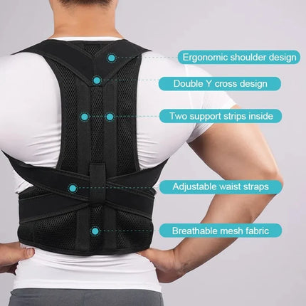 Back Posture Corrector brace Shoulder Support Belt Upper and Lower Back Pain Relief Improve Spine Clavicle Brace Posture Vest by zapcart