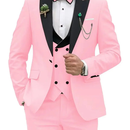FnoexwCN Slim Fit Men Suits Double Breasted Groom Formal by zapcart