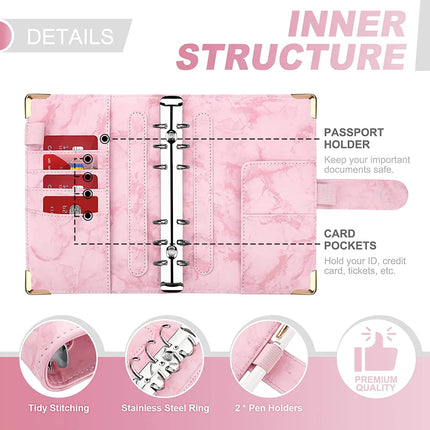 A6 Budget Binder PU Leather Organizer For Students by zapcart