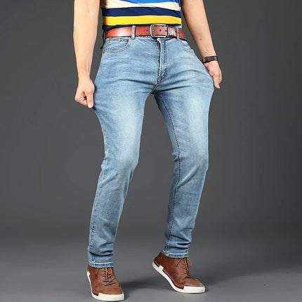 WTHINLEECN Men Slim Stretch Denim Jeans Luxury Casual by zapcart