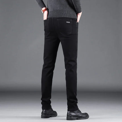 Men Elastic Slim Jeans Straight Denim Pants CN Guangdong by zapcart