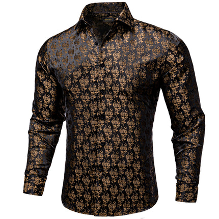 HenanChoice Mens Jacquard Paisley Shirt Long Sleeve Luxury by zapcart