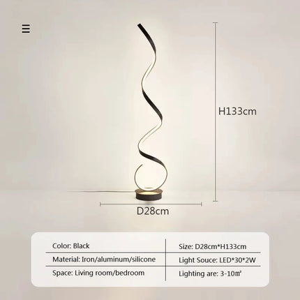 YongYing Lumin Minimalist LED Floor Lamp Spiral Strip Living